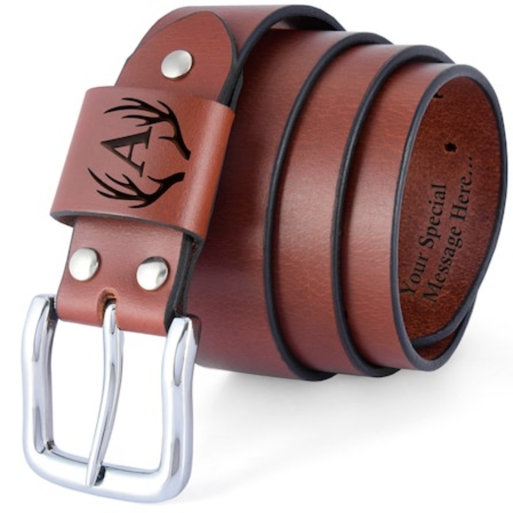 Free personalization.Handmade Top Quality Leather Buffalo Leather Belt For Men